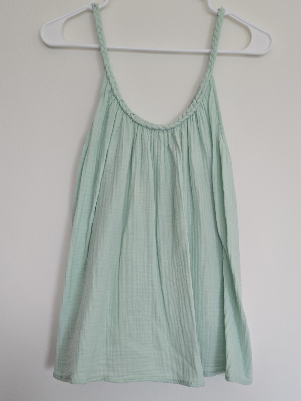 Light Mint Braided-Strap Sleeveless Top